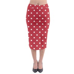 Red Polka Dots Midi Pencil Skirt by LokisStuffnMore