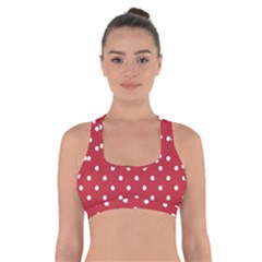 Red Polka Dots Cross Back Sports Bra