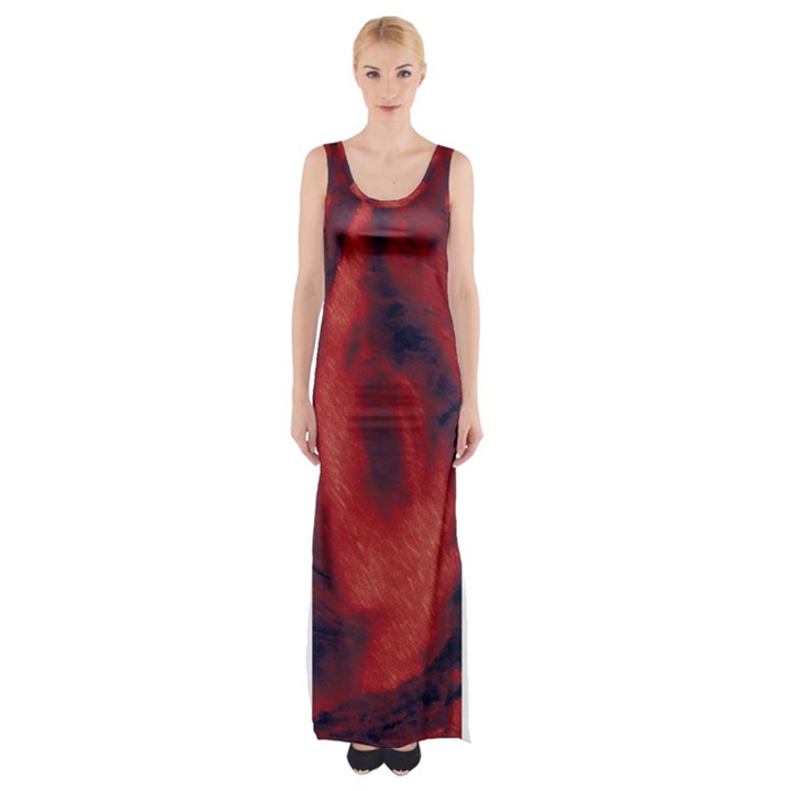 Blood Waterfall Maxi Thigh Split Dress