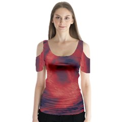 Blood Waterfall Butterfly Sleeve Cutout Tee 