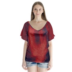 Blood Waterfall Flutter Sleeve Top by LokisStuffnMore