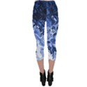 Blue Waves Abstract Art Capri Leggings  View2