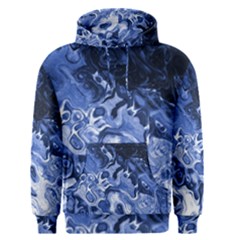 Blue Waves Abstract Art Men s Pullover Hoodie by LokisStuffnMore