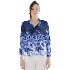 Blue Waves Abstract Art Wind Breaker (women)