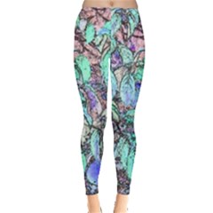 Colored Pencil Tree Leaves Drawing Leggings 