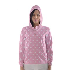 Pink Polka Dots Hooded Wind Breaker (women) by LokisStuffnMore