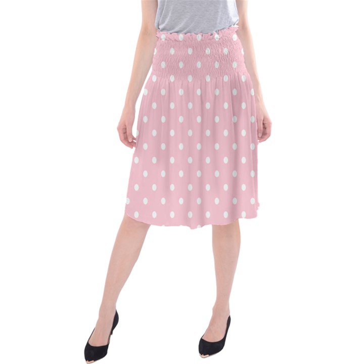 Pink Polka Dots Midi Beach Skirt