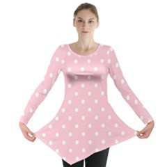 Pink Polka Dots Long Sleeve Tunic  by LokisStuffnMore