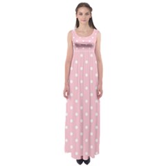 Pink Polka Dots Empire Waist Maxi Dress by LokisStuffnMore