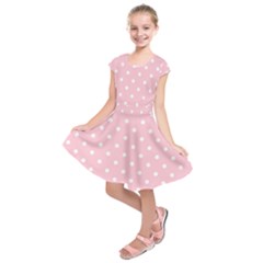 Pink Polka Dots Kids  Short Sleeve Dress by LokisStuffnMore