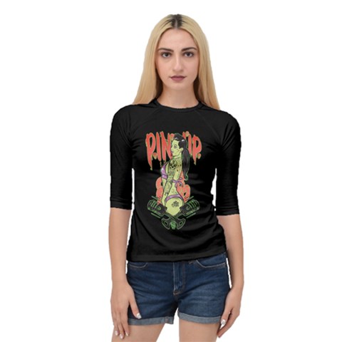 Zom Pinup5 Rageon Quarter Sleeve Tee by nudefoodtees