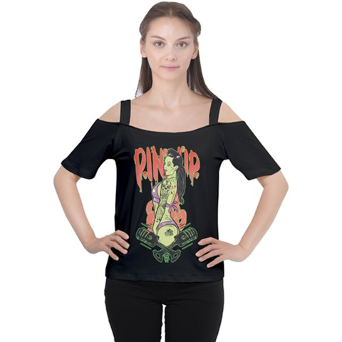 Zom Pinup5 Rageon Women s Cutout Shoulder Tee by nudefoodtees