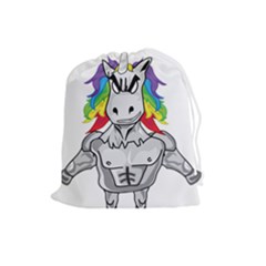 Angry Unicorn Drawstring Pouches (large)  by KAllan