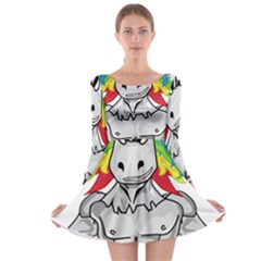 Angry Unicorn Long Sleeve Skater Dress by KAllan