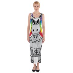 Angry Unicorn Fitted Maxi Dress