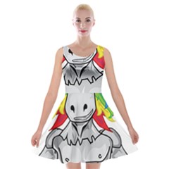 Angry Unicorn Velvet Skater Dress by KAllan