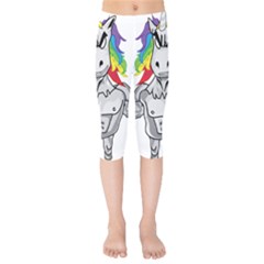 Angry Unicorn Kids  Capri Leggings  by KAllan