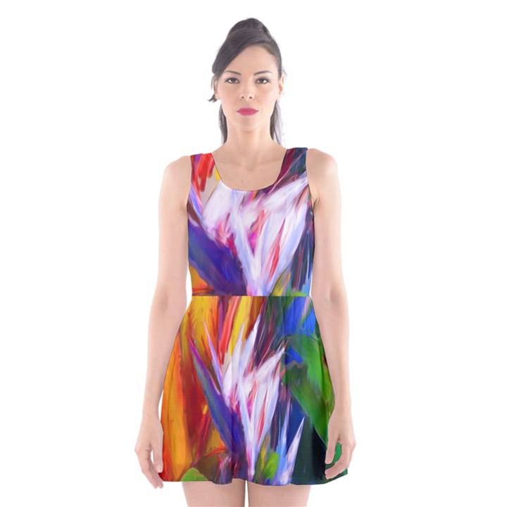 Palms02 Scoop Neck Skater Dress