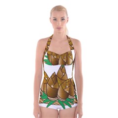 Young Bamboo Boyleg Halter Swimsuit  by Mariart