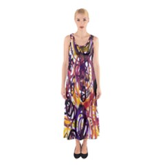 Autumnn Rainbow Sleeveless Maxi Dress