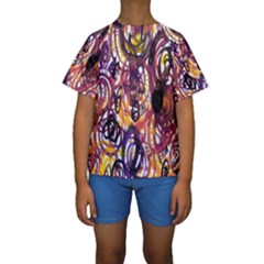 Autumnn Rainbow Kids  Short Sleeve Swimwear