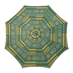 Bezold Effect Traditional Medium Dimensional Symmetrical Different Similar Shapes Triangle Green Yel Golf Umbrellas by Mariart