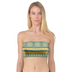 Bezold Effect Traditional Medium Dimensional Symmetrical Different Similar Shapes Triangle Green Yel Bandeau Top by Mariart