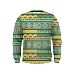 Bezold Effect Traditional Medium Dimensional Symmetrical Different Similar Shapes Triangle Green Yel Kids  Sweatshirt by Mariart