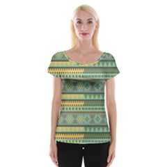 Bezold Effect Traditional Medium Dimensional Symmetrical Different Similar Shapes Triangle Green Yel Cap Sleeve Tops by Mariart