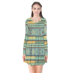 Bezold Effect Traditional Medium Dimensional Symmetrical Different Similar Shapes Triangle Green Yel Flare Dress by Mariart