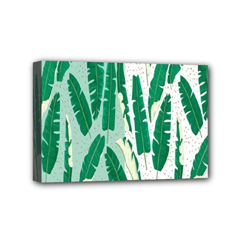 Banana Leaf Green Polka Dots Mini Canvas 6  X 4  by Mariart