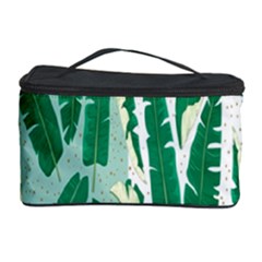 Banana Leaf Green Polka Dots Cosmetic Storage Case by Mariart