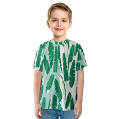 Banana Leaf Green Polka Dots Kids  Sport Mesh Tee