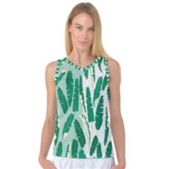 Banana Leaf Green Polka Dots Women s Basketball Tank Top by Mariart