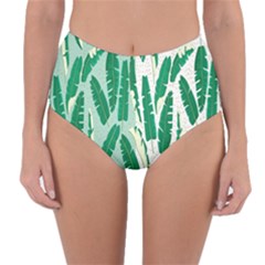 Banana Leaf Green Polka Dots Reversible High-waist Bikini Bottoms