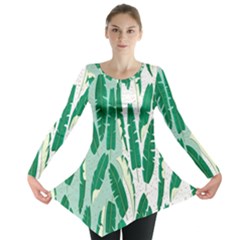 Banana Leaf Green Polka Dots Long Sleeve Tunic 