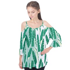 Banana Leaf Green Polka Dots Flutter Tees