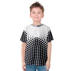 Black White Polkadots Line Polka Dots Kids  Cotton Tee