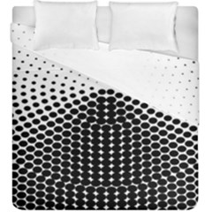 Black White Polkadots Line Polka Dots Duvet Cover Double Side (king Size)