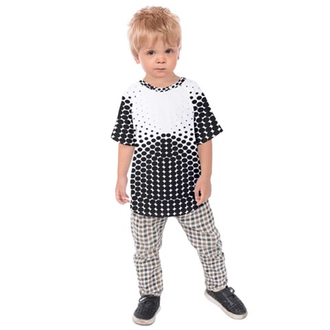 Black White Polkadots Line Polka Dots Kids Raglan Tee by Mariart