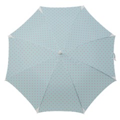 Blue Red Circle Polka Straight Umbrellas by Mariart