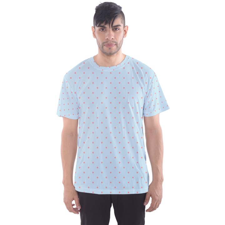 Blue Red Circle Polka Men s Sports Mesh Tee