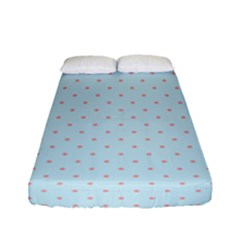 Blue Red Circle Polka Fitted Sheet (full/ Double Size) by Mariart