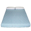 Blue Red Circle Polka Fitted Sheet (California King Size) View1