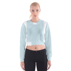 Blue Red Circle Polka Cropped Sweatshirt by Mariart