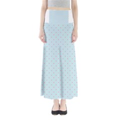 Blue Red Circle Polka Maxi Skirts