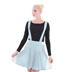 Blue Red Circle Polka Suspender Skater Skirt