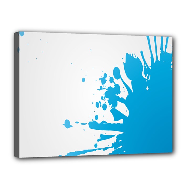 Blue Stain Spot Paint Canvas 16  x 12 