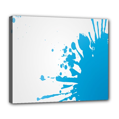 Blue Stain Spot Paint Deluxe Canvas 24  X 20  