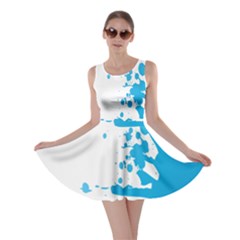 Blue Stain Spot Paint Skater Dress by Mariart